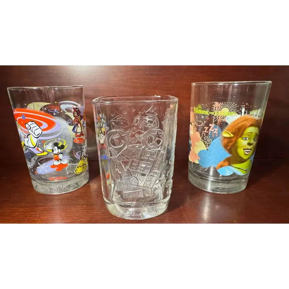 McDonald's Set Of 3 Collector Drinking Glasses Vintage Walt Disney World